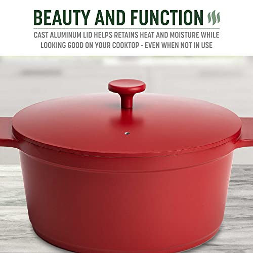 Image of Goodful All-In-One Pot, Multilayer Nonstick, High Performance Cast Dutch Oven With Matching Lid, Roasting Rack And Turner, Made Without PFOA, Dishwasher Safe Cookware, 4.7-Quart, Crimson Red