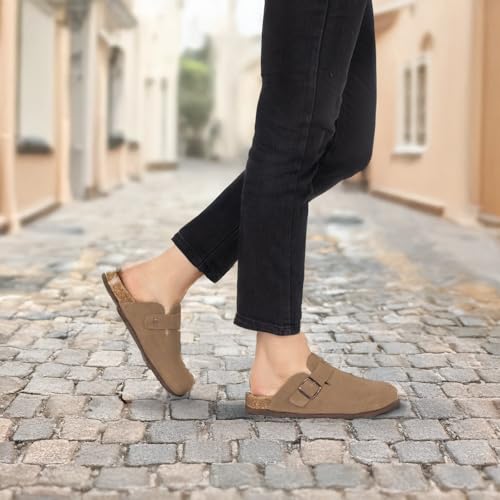 Image of EMMA NEW YORK Womens Clogs Mules Slip-On for Women with Arch Support Cork Footbed Potato Shoes