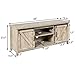 Tangkula Sliding Barn Door TV Stand, Wood TV Storage Cabinet for TVs Up to 65 Inch, Farmhouse Entertainment Center with 2 Open Shelves & 2 Cabinets, TV Ark with Adjustable Shelves (Grey Oak)