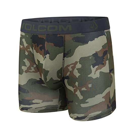 Volcom Mens Boxer Briefs 3 Pack Poly Spandex Performance Boxer Briefs Underwear(Camo/Black/Green, Small) #TOP1