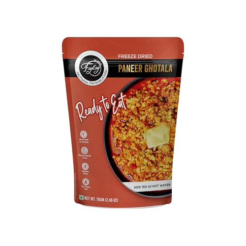 Image of FzyEzy Freeze-Dried Paneer Gotala | Ready-to-Eat Indian Curry | High-Protein | Gluten-Free | No Preservatives | Authentic Taste | Just Add Hot Water | 70gm