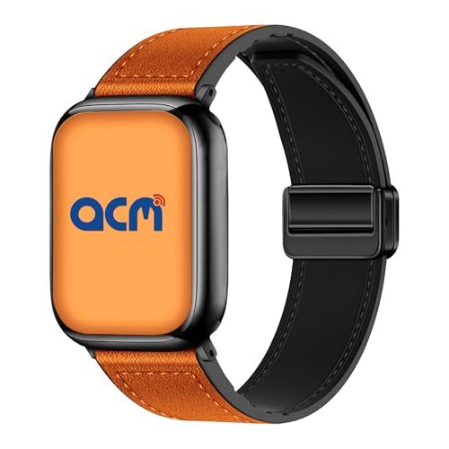 Image of ACM Watch Strap Leather Magnetic Silicone 22mm compatible with Oneplus Watch 2r Smartwatch Belt Luxury Band