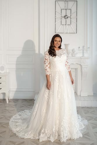 Plus Size Mermaid Spaghetti Straps Deep V-Neck Appliques Lace Wedding Dresses with Short Train2