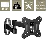 Monitor Wall Mount Most 14-27 inch TVs Computer,Full Motion Wall Mount TV Bracket VESA Up to 100x100mm Max Load 22lbs Fits 15 19 20 22 23 Inch Small Monitor Mount