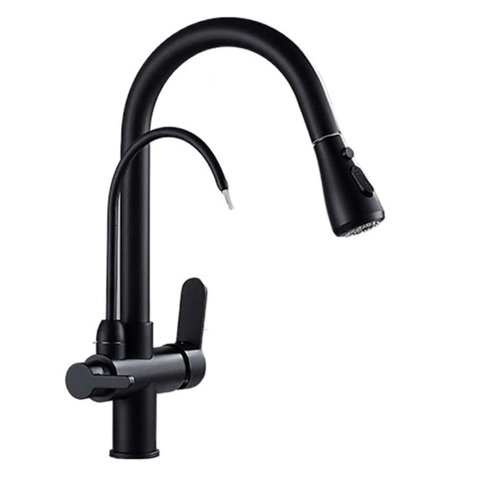 Kitchen Faucets Three Ways Sink Mixer Hot and Cold Kitchen Faucet NAR-1(Black)