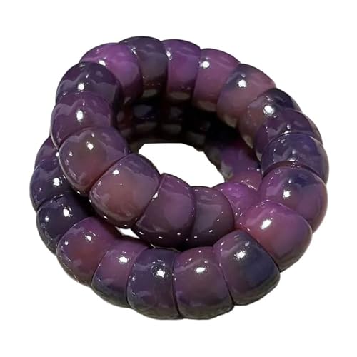 MUDI Bracelet Natural Bodhi Seed Bracelets Zen Fidget Stretch Bracelets Alleviate Anxiety Stress Protection Healing Stretch Bracelet Fingertip Rotation Sensory Beaded Good Luck Jewelry for Women MenDark Purple