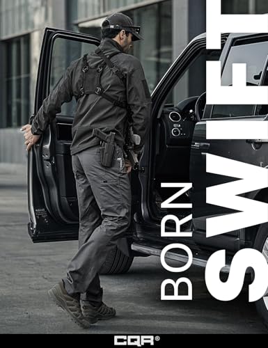 Image of CQR Men's Flex Stretch Tactical Pants, Water Resistant Ripstop Cargo Pants, Lightweight EDC Outdoor Work Hiking Pants