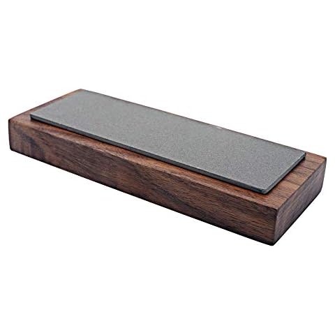 EZE-LAP Diamond Benchstone 6" x 2" Walnut block Fine Grit Cover