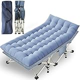 XXL Camping Cot Oversize Cots for Adults Extra Large Cots for Sleeping with Mattress Heavy Duty Camping Bed with Carry Bag Folding Cot for Hiking Camping Indoor Office Nap Vacation Easy to Set up