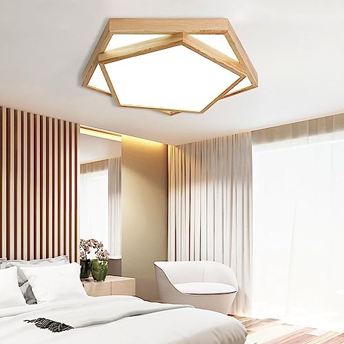 Lámpara de techo de madera de roble y acrílico con acabado minimalista premium 3