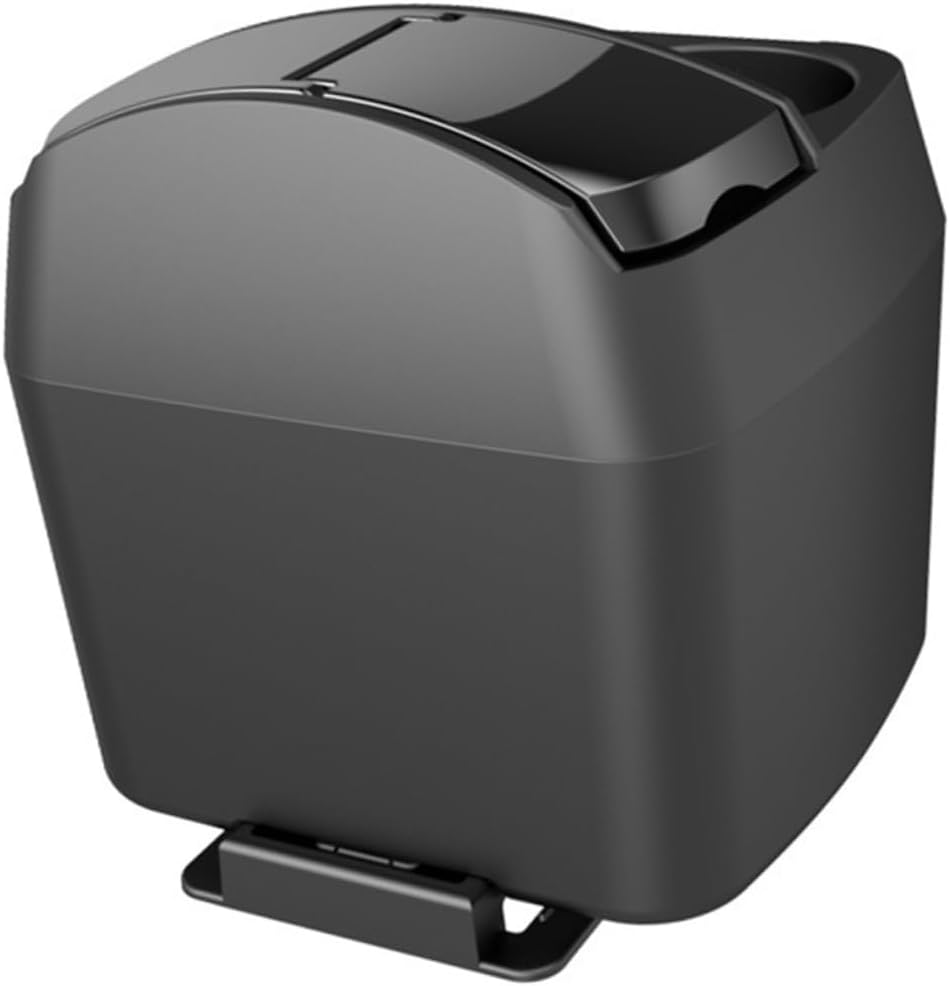 LIFKOME Car Garbage Trash Can Cup Holder Trash Container Space-Saving Storage Box Black