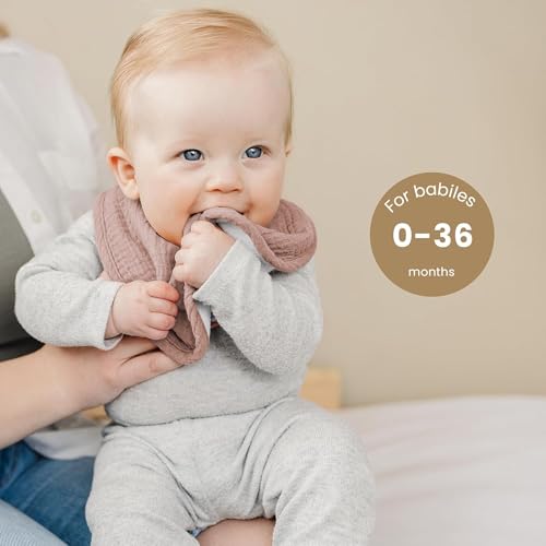 Image of Konssy 10-Pack Muslin Baby Bibs for Drooling and Teething