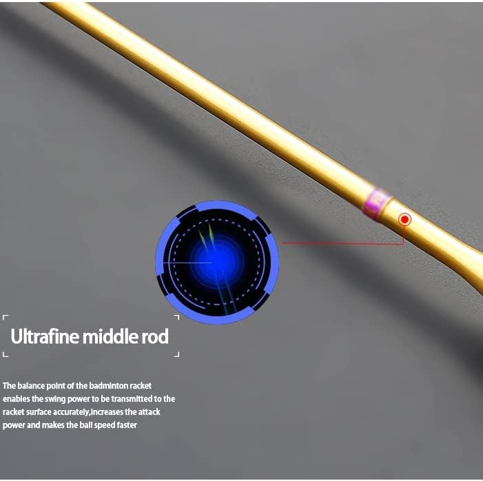 Miniatura 6 de GGRBH Super Light 8U 65G Badminton Rackets Strung Professional Full Carbon Fiber Racquet Bags Max Tension 30LBS Padel for Adult