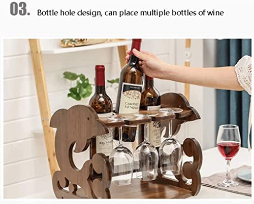 Soporte para botellas de vino de bambú para 3 botellas miniatura 6