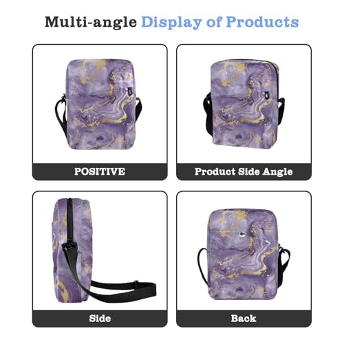 Marble Stone Purple Gold mens messenger bag crossbody over the shoulder bags for men Casual Purse Adjustable Strap for Shopping Outdoor Daily4