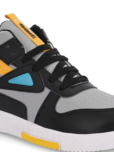 Image of AADI Men's Grey Synthetic Leather Comfortable Lightweight Outdoor Lace Up Running, Walking & Gym Casual Sports Shoes