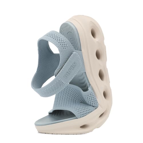 Image of UBFEN Womens Comfortable Walking Sandals with Cushioned Sole | Non-Slip Rocker Bottom, Arch Support, Adjustable Straps, Lightweight Water Sport Platform Summer