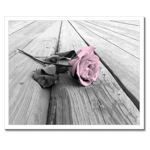 Décoration murale élégante avec poster vieillie rose encadré noir