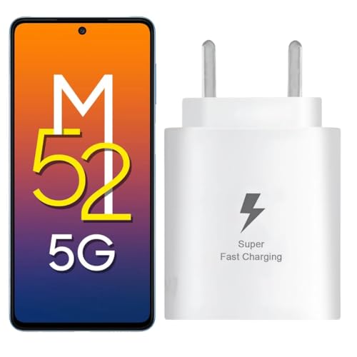 Image of Essri Original 25W Type-C Superfast Adapter Compatible For Samsung M54 5G / M53 5G / M33 5G / M23 / M62 / M52 / M32 / M22 / M51 / M31S / A34 5G / A54 5G / A13 (White) With 6 Months Warranty