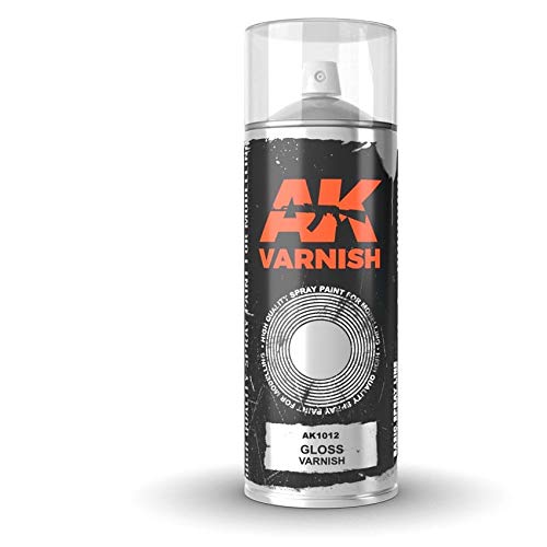 AK-Interactive Gloss Varnish - Spray 400ml Includes 2 Nozzles 1012 - Model Building Paints and Tools # AK012