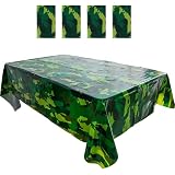 DodelyGz 4Packs Camouflage Plastic Tablecovers Military Party Table Decorations,Camo Army Party Supp