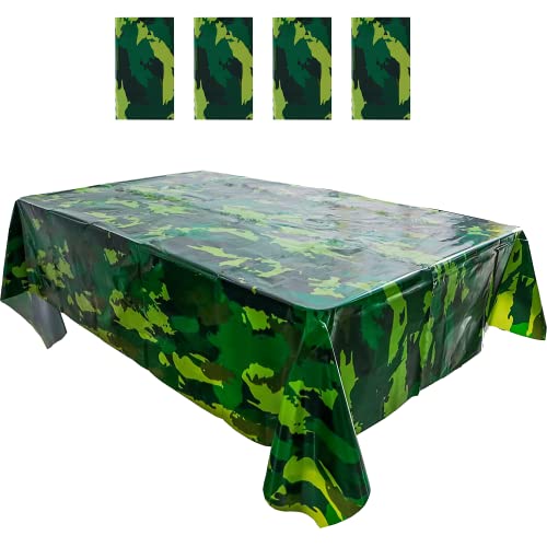 Dodelygz 4Packs Camouflage Plastic Tablecovers Military Party Table Decorations,Camo Army Party Supplies #TOP8