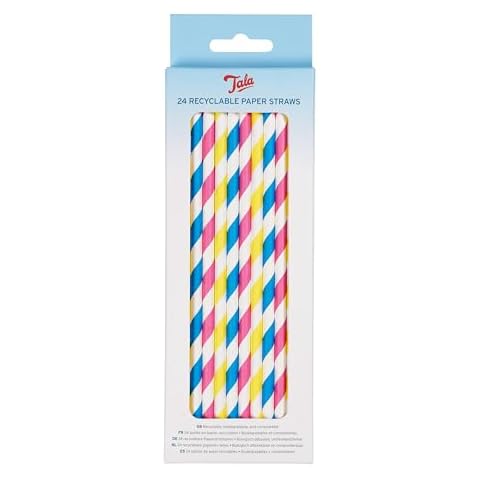 Tala Pastel Paper Straws - Fun & Eco-Friendly Cover
