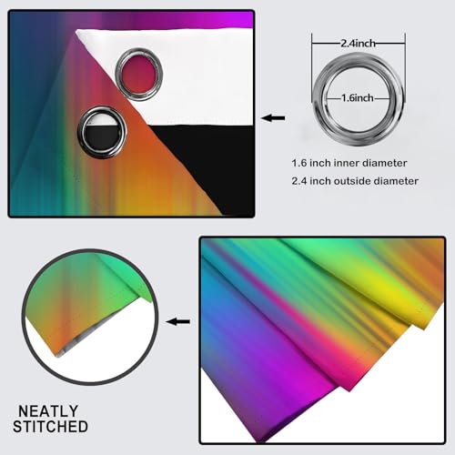 Rideau occultant arc-en-ciel lot de 2 pour la chambre et le salon 140x200 cm