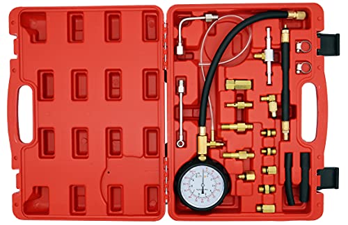 CATOOL Fuel Injector Injection Pump Pressure Tester Gauge Kit ,0-140PSI Fuel Pressure Gauge,Leak Down Tester,Gas Fuel Injector Tester