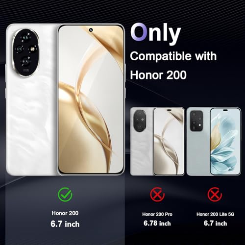 Image of Case for Honor 200 5G, Military Grade Drop Protection Phone Case, Yellowing Resistant, Anti-Scratch Hard PC Back, Shockproof Hard Ultra-Thin Protective Cover, Clear