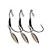 Weighted Hook with Twist Lock Silver or Gold Spin Superline Spring HookÂ  Swim Bait 3pcs/Pack 3g 5.5g 9g