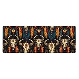 Grande taille pour une polyvalence : mesurant 30,5 x 80 cm, ce grand tapis de souris rétro imprimé tête de chèvre tribale offre suffisamment d'espace pour votre souris et votre clavier. Il sert de tapis de souris pour les configurations de bureau et peut également fonctionner comme sous-main de bureau, offrant à la fois confort et style