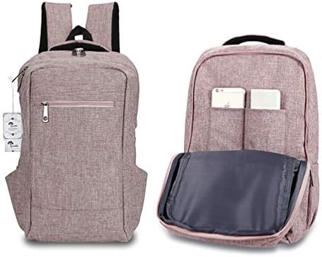 Laptop Backpack,Winblo 15 15.6 Inch College Backpacks Lightweight Travel Daypack - Mauve Pink