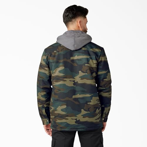 Image of Dickies Men's Fleece Hooded Duck Shirt Jacket With Hydroshield