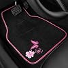 Alfombras para auto CAR PASS con bordado de mariposas y flores, alfombras rosas para auto, ajuste universal 95% para autos, SUVs, sedanes y vans, para mujeres lindas y femeninas, set de 4 (negro con rosa) 4