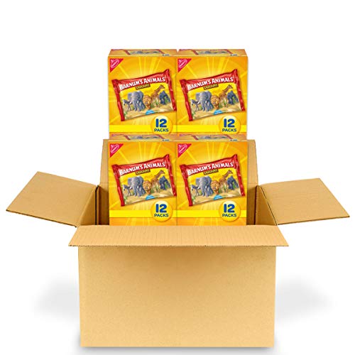 Barnum's Original Animal Crackers, 4 Boxes of 12 Snack Packs