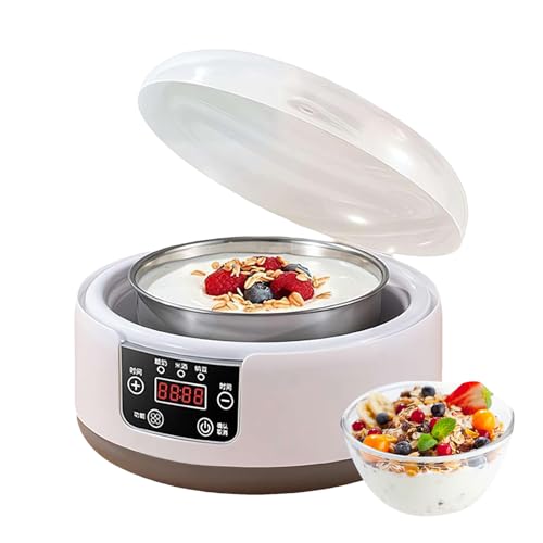 Imtrub Máquina para Hacer Yogur | Pequeño Aparato Para Yogur Con Tiempo Y Temperatura Ajustables,Herramienta Automática para la Elaboración de Postres - para Helado Cocina Casera Queso Acampada Fiesta
