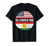 Half American Half Kurdish USA Flag Kurdistan Heritage DNA T-Shirt