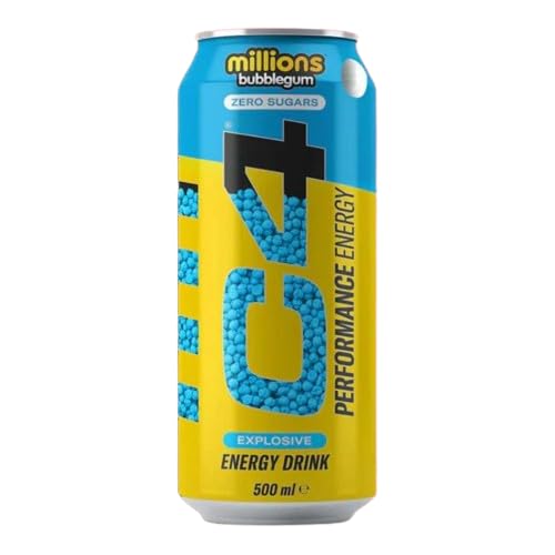 C4 Energy Drink Zero Sugar Millions Bubblegum 500 ml (Imported United Kingdom)