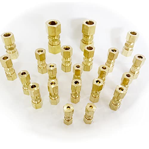 Legines Brass Compression Tube Fitting, Comp Union Coupling Assortment Kit 1/8" thumb #1
