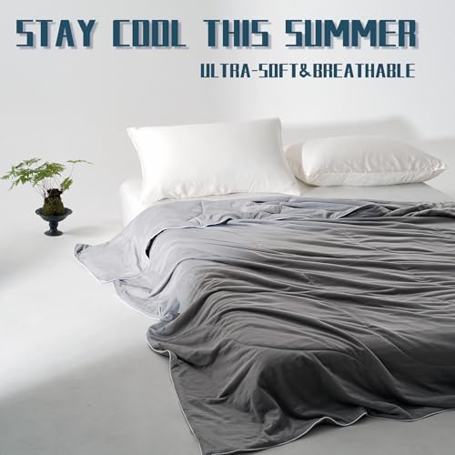 DOWNCOOL Cooling Comforter Twin Size, Grey Cooling Blanket for Hot Sleeper - image 9