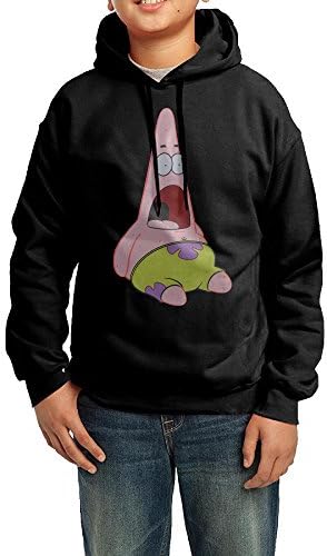 Spongebob Squarepants Surprised Patrick Cool Boys' Hoodie Sweatshirt Black