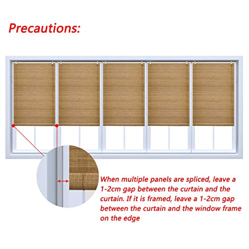 Bamboo Roller Shade, Retro Printed Bamboo Curtain, Light Filtering UV Protection, Used for Indoor Partition Balcony Shading, Provide 2 Styles PENGFEI (Color : A, Size : 140cmX160cm)