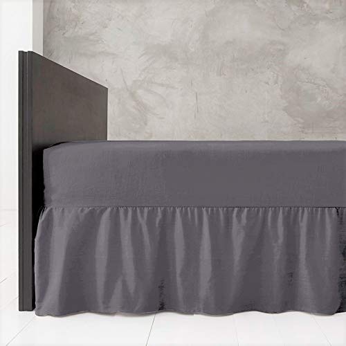 Egypto Plain Dyed Deep Fitted Valance Sheet King Size – Easy Care Soft & Durable Fitted Sheet with 30 cm Deep Frill – Breathable – Fit Over Mattress – Machine Washable (King Size,Grey)