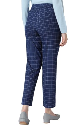 Image of Van Heusen Women High Rise Check Formal Regular Fit Trousers