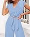 PRETTYGARDEN Two Piece Teacher Outfits For Women Casual Holiday Matching Sets Sexy Going Out Tops Wide Leg Pant Sets(Solid Light Blue,Small)