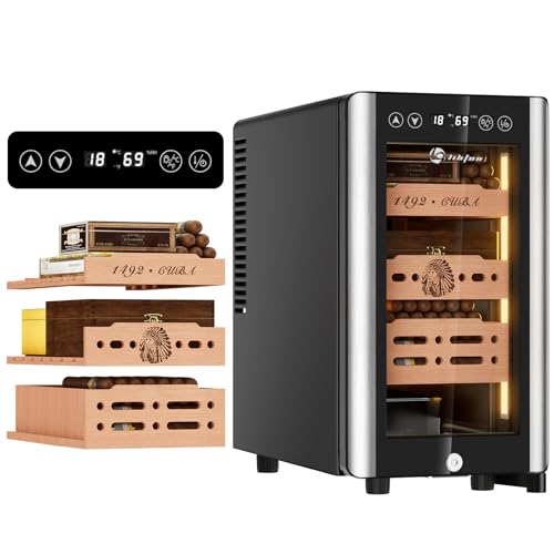 LIHTUN 25L Electric Humidor Cabinet for 150 Cigars, Thermoelectric Cooling,