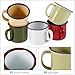 Imagen de GARVALON Juego de 5 Tazas de Esmalte Vintage Retro de 100 Ml Colores Militar y Tazas de y Té Esmaltadas para Camping Picnic y Uso Doméstico