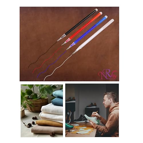Image of Heat Erasable Fabric Marking Pens for Tailors - 12-Pack Fine Tip Temporary Ink Pens for Sewing, Quilting, Dressmaking - (Black, Blue, Red, White)