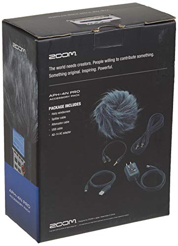 Zoom H4N Pro 4-Track Portable Recorder, All Black, Stereo Microphones, 2 Xlr/ ¼“ Combo Inputs, Battery Powered & Zoom Aph-4Npro Accessory Pack For H4N Pro Portable Recorder #TOP6